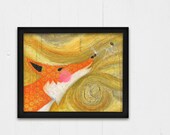 Orange Fox Children's Wall Art, Fine Art Print, Nursery Art, 8x10 Print, Art for Kids Room, Whimsical Art, Giclee Print, Cute Animal Art