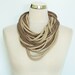 Cotton Tshirt Scarf Necklace Cappucino Beige Ivory , infinity scarf necklace