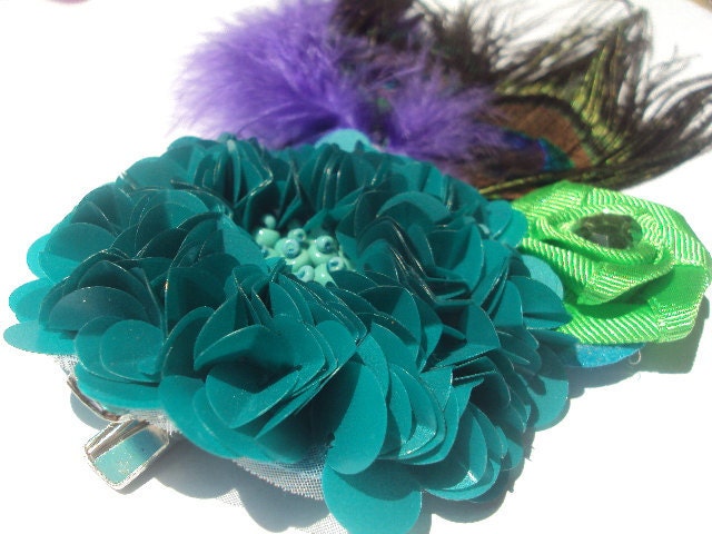 50% OFF SALE Peacock Hair Clip by Amanda Lynne LUXE