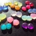 Rainbow CHALCEDONY Faceted Smooth Heart Briolette Beads 9-12mm 5 Matched Pairs. Pink, Yellow, Orange, Green, Blue, Purple, Focal, Colorful