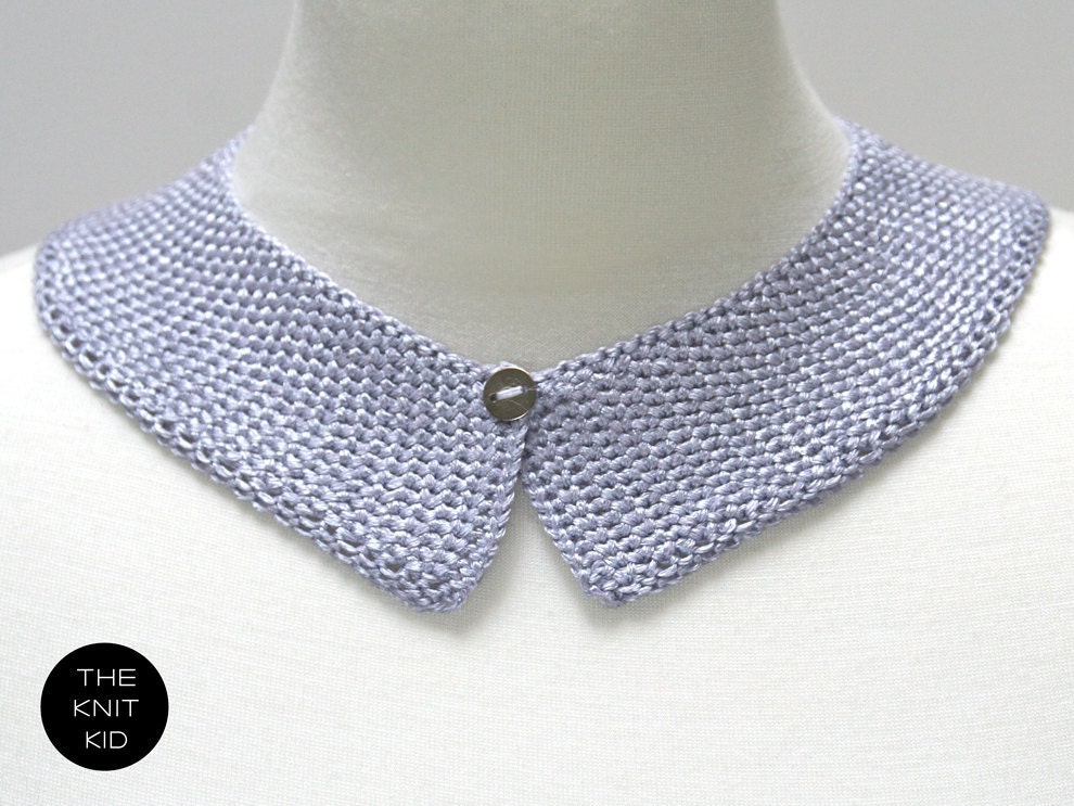 knitted collar lavender lilac pale pastel purple theknitkid