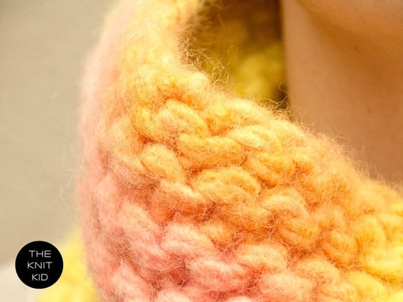 loop snood scarf cowl faded colors dip dye the knit kid