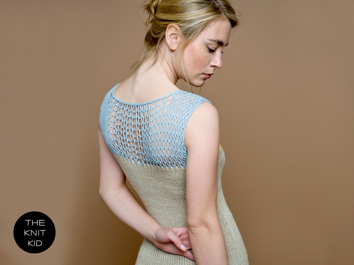 knit dress sand yellow light blue theknitkid cashmere cotton