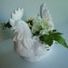 White Ceramic Rooster Planter
