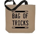 Bag of Tricks Funny Cotton Canvas Tote Shopper Reusable Eco Friendly in Natural / Black