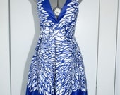 Indigo and white spring blossom dress size 6/8
