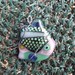 Clearance item large fused glass wire wrapped pendant