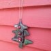 Green fused glass tree ornament