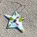 Blue fused glass star Christmas ornament
