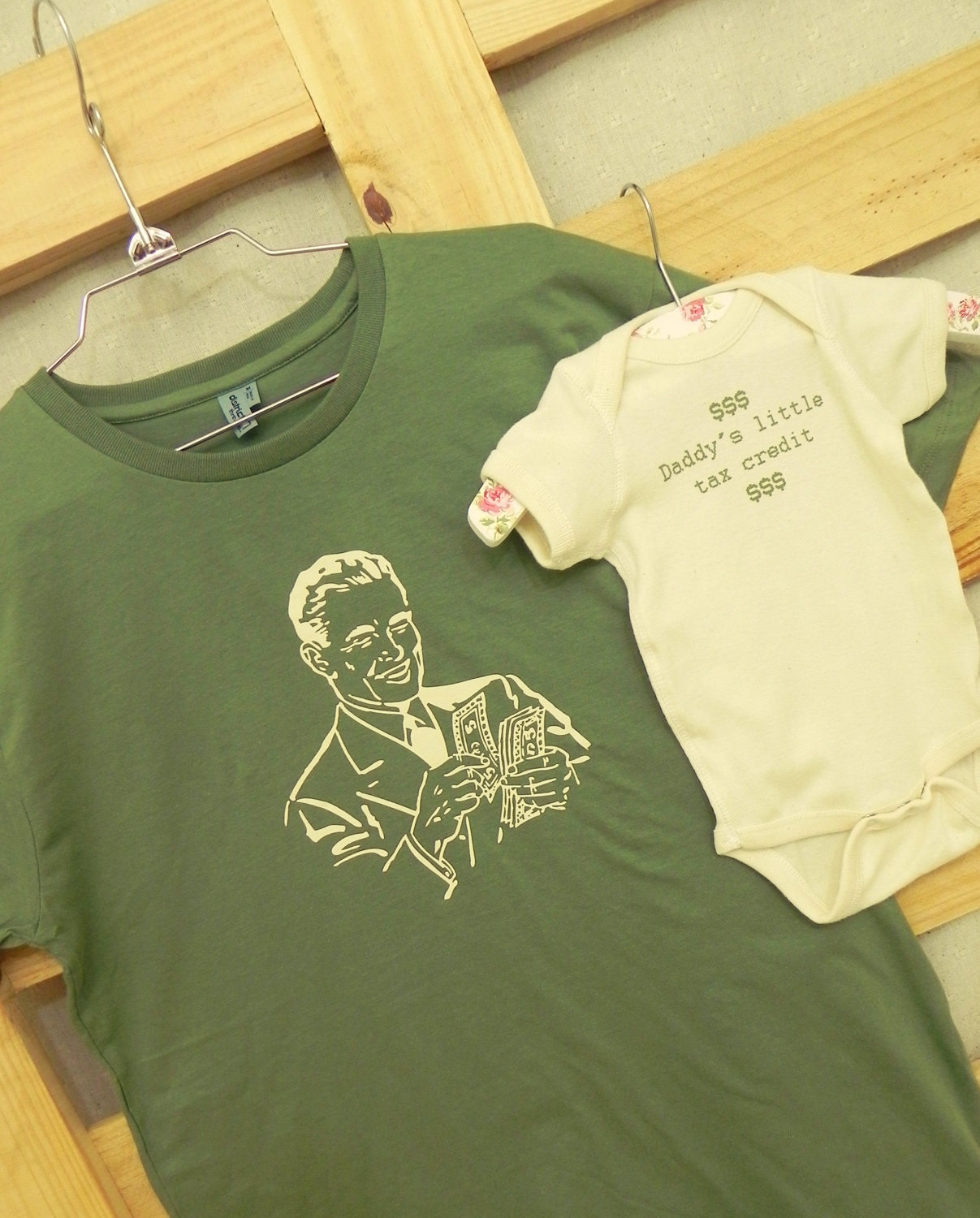 Daddy and Me Shirt Set: Daddy's Little Tax Credit // ORGANIC Onesie (You Choose Size)