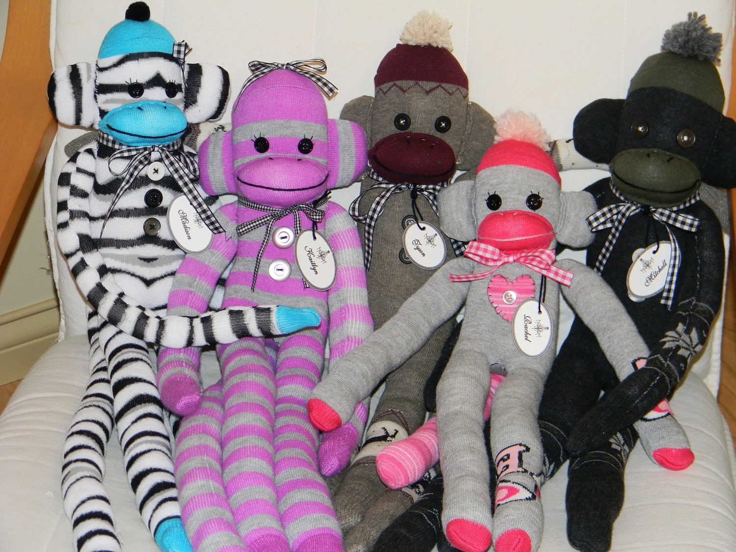 Sock Monkeys custom personalized OOAK and Limited  Editions