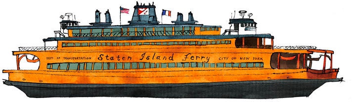 Staten Island Ferry John F. Kennedy: ship print / nautical illustration