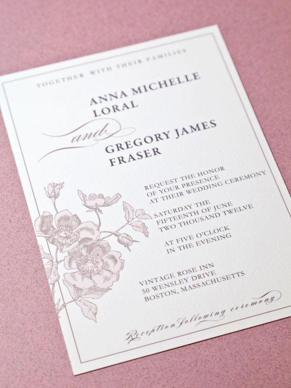 Blush Rose Wedding Invitation Suite