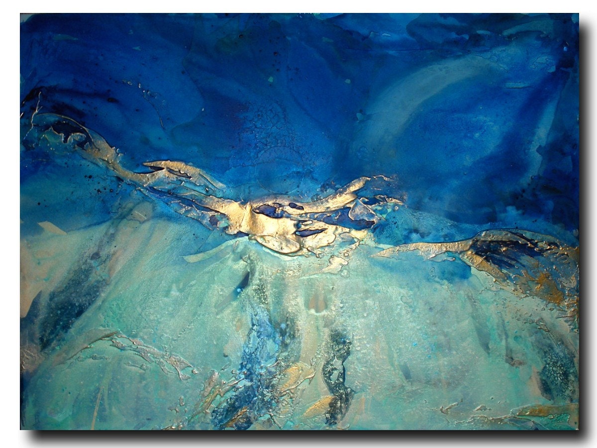 Original 48" Huge Seascape Art by Caroline Ashwood - Textured and contemporary abstract painting on canvas - Ready to hang