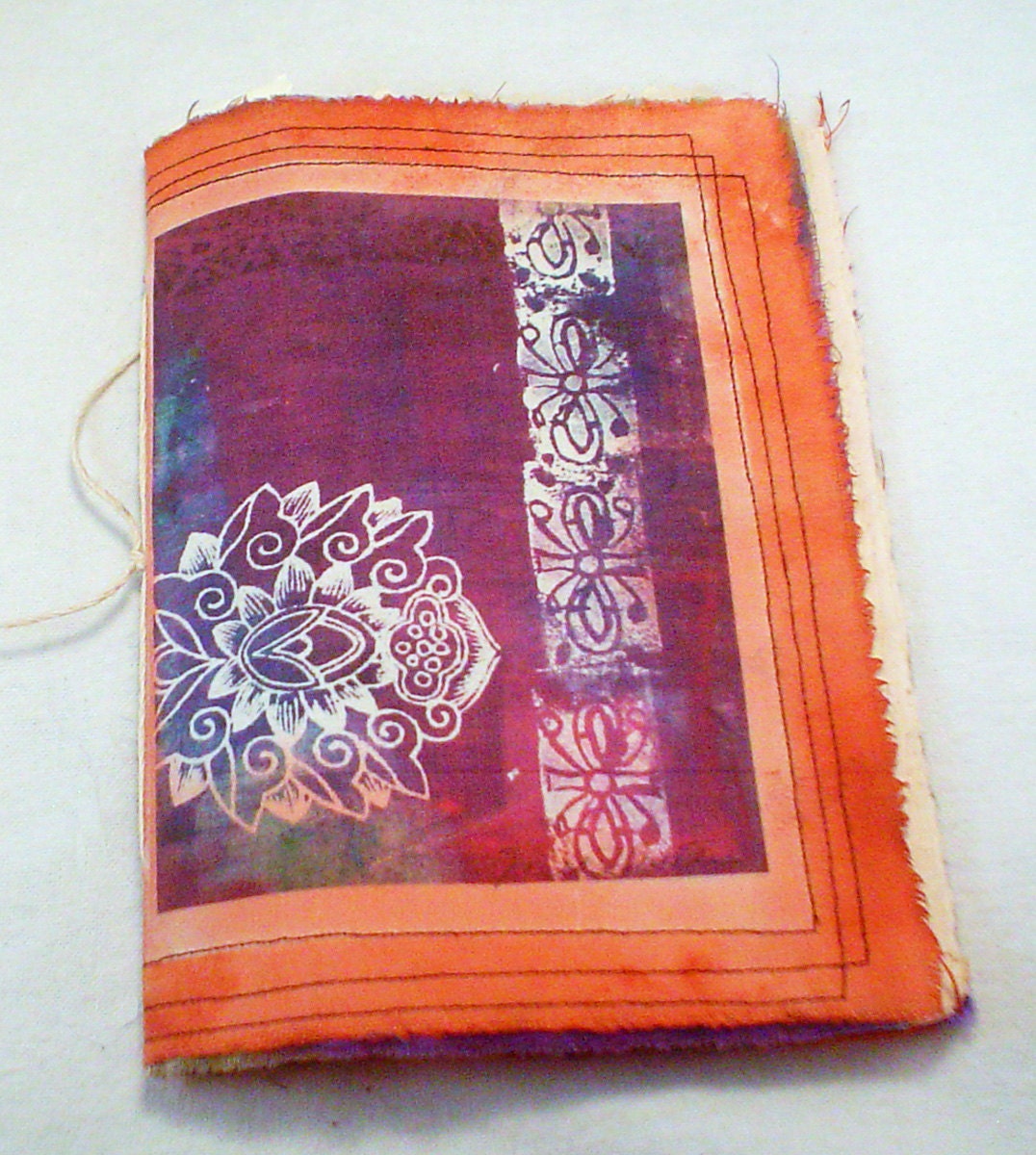 Collage Art Fabric and Recycled Paper Journal