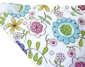 Dog Bandana - White with Flowers - Velcro