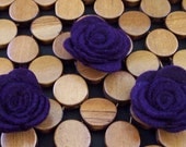 Set of 5 Medium Vivacious Violet Rolled Felt Roses