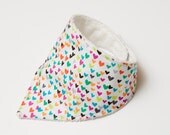 Baby Neckerchief Dribble Bib - Michael Miller Hearts O Plenty