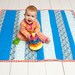 Quilted Baby Toddler Playmat Quilt - Alexander Henry Teeny Tiny Zoo