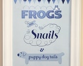 Frogs and Snails and Puppy Dog Tails Nursery Rhyme poster