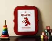 Chinese Zodiac Year of the Dragon Kids and Baby Wall Art Poster Print