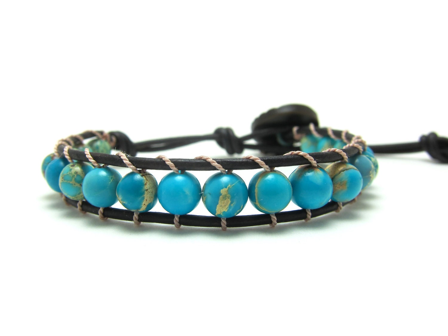 Blue Impression Jasper Wrap Bracelet