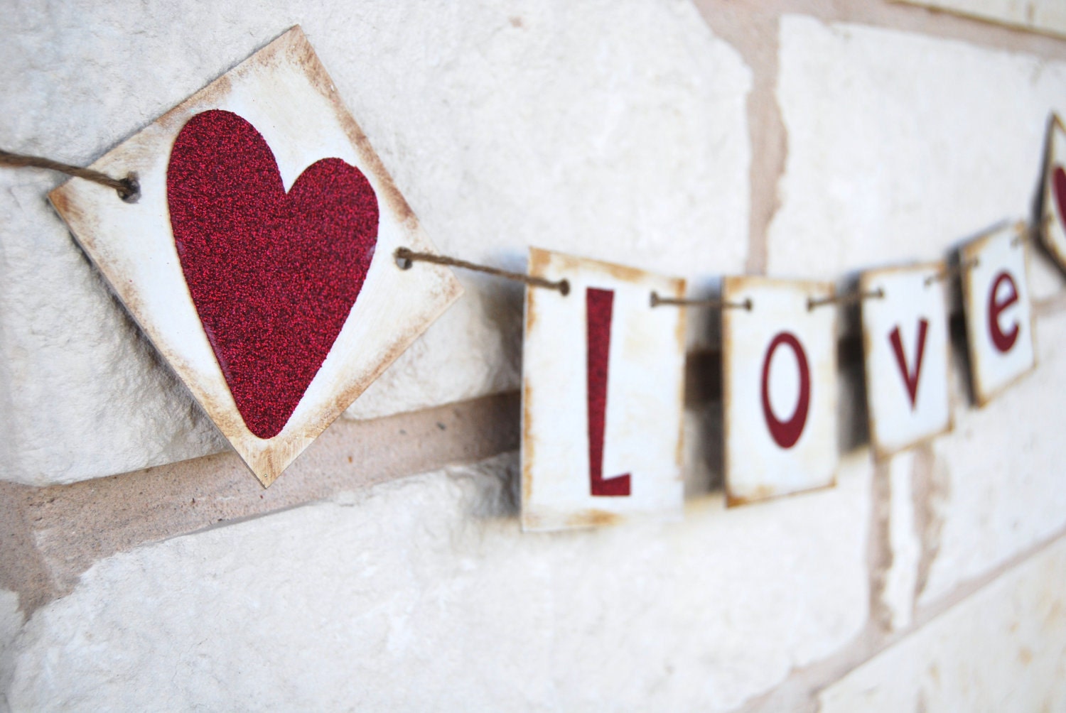 Items Similar To Valentine Banner Decoration Vintage Style Love For