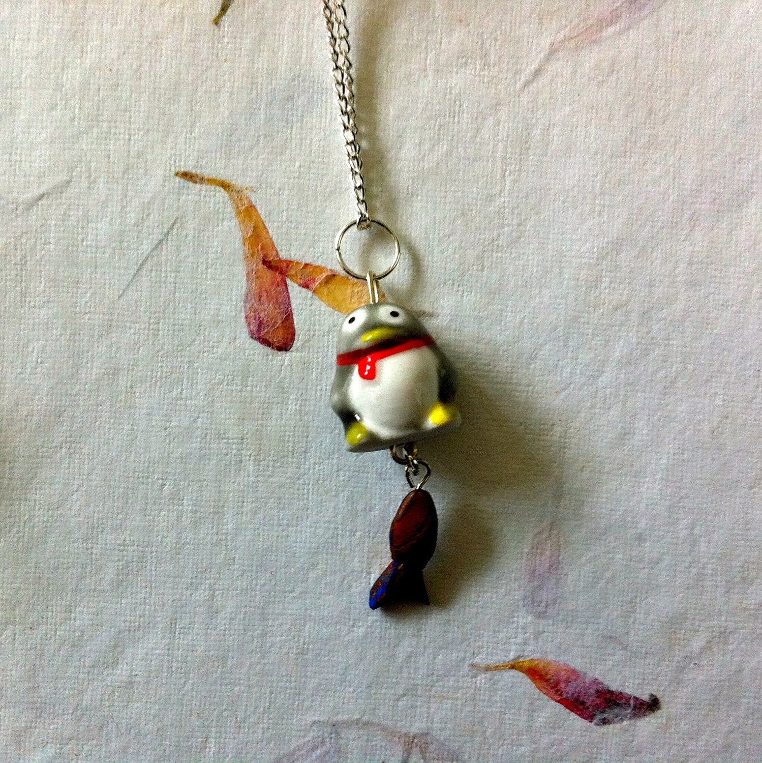 Penguin and Fish Necklace