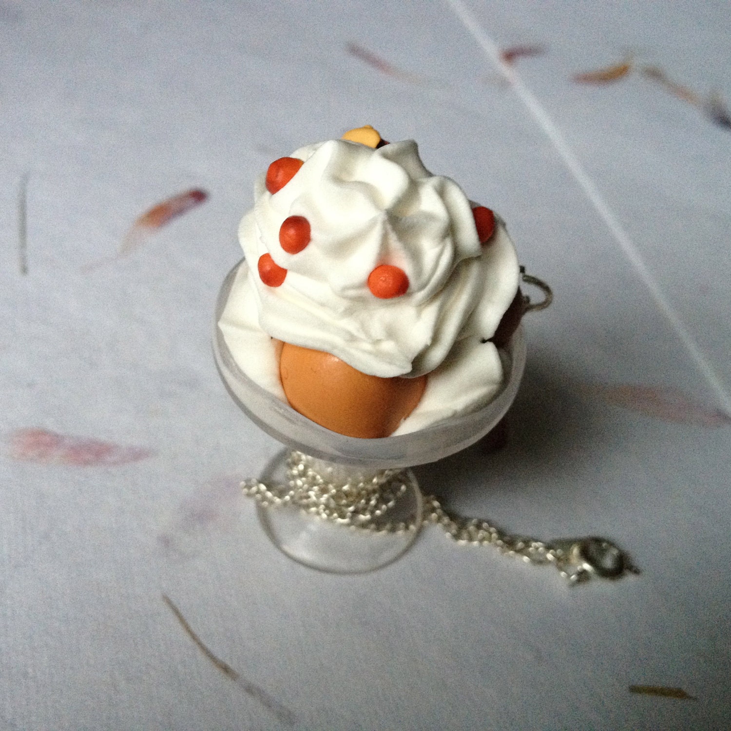 Orange Bar Ice Cream Sundae Necklace