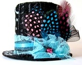 Halloween Mini Top Hat Black and Blue