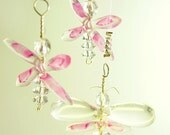 Crystal Suncatcher Butterfly Mobile, Crystal Mobile, Hanging Mobile Childrens Mobile, Wedding Decor Pink Butterfly, Pink Mobile Angel, Fairy