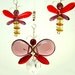 Butterfly Mobile Crystal & Glass - Purple and Red ( 4 piece)