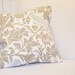 17" x 17" Taupe & Seafoam Botanical Throw Pillow Cover