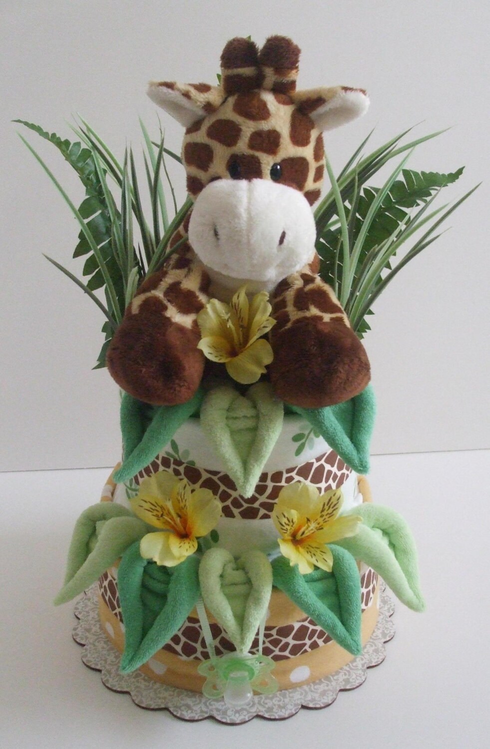 Items similar to 2 Tier Jungle Giraffe Diaper Cake on Etsy