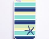 Nautical iPhone 4 Case - Seaside Stripe Starfish