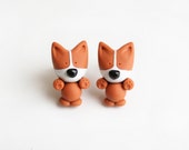 Mocha the Pembroke Welsh Corgi stud earring