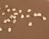 Keshi pearl lariat hand knotted on silk