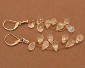 Faceted moonstone briolette waterfall earrings with sterling silver