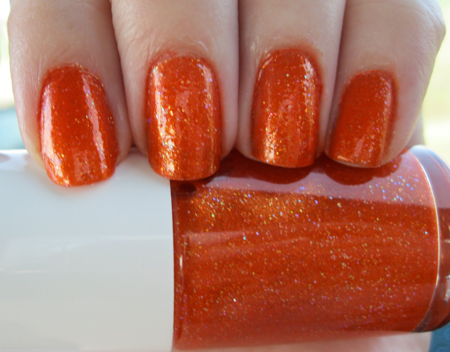 Drawer of Inappropriate Starches. Custom Orange Nail Polish Blend.