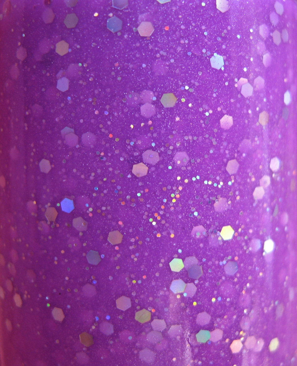 Serendipity IS My Stripper Name. Custom Neon Purple Jelly and Glitters Nail Polish Blend.
