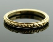 Antique Wedding Band - 14k Green Gold Patterned Ring