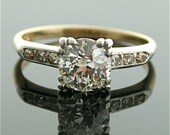 1940s Engagement Ring - Vintage Gold and Diamond Ring