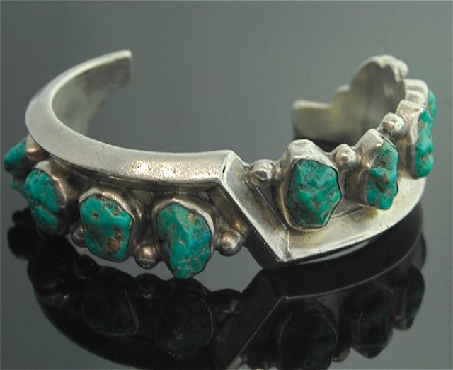 Navajo Turquoise Bracelet - Sterling Silver and Turquoise Bracelet