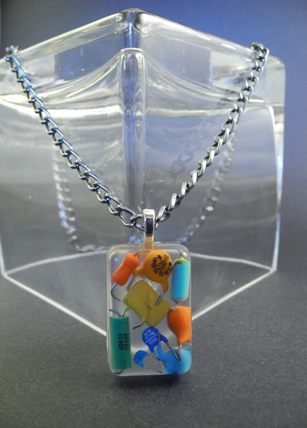 Resin Colorful Electronic Components Necklace