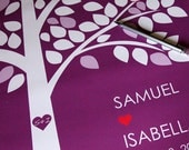 Wedding Tree Guest Book Alternative Poster, Personalized Guestbook, Love Birds, 18x24in, 65 Signatures, Free Gift with Purchase