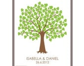DIY Wedding Tree Family Tree Wishing Tree Guest Book - Wedding Registry - 16 x 20 inch - Up to 100 Fingerprints & Signatures - PDF Poster