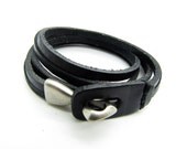 Jewelry Bangle Black Leather Bracelet Women Cuff Bracelet Men Leather Bracelet Unisex Bangle  347A
