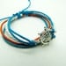 silvery rudder pendant Leather and Ropes Women Cuff Bracelet Unisex Bracelet Jewelry Cuff Bangle  839A