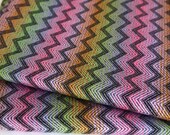 South American Fabric, Peruvian Fabric, Woven, Pastel Zig Zag Stripes, 1 Yard