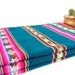 Tribal Fabric, Latin American, Navajo, Ethnic, Stripes, Teal, over 1 Yard